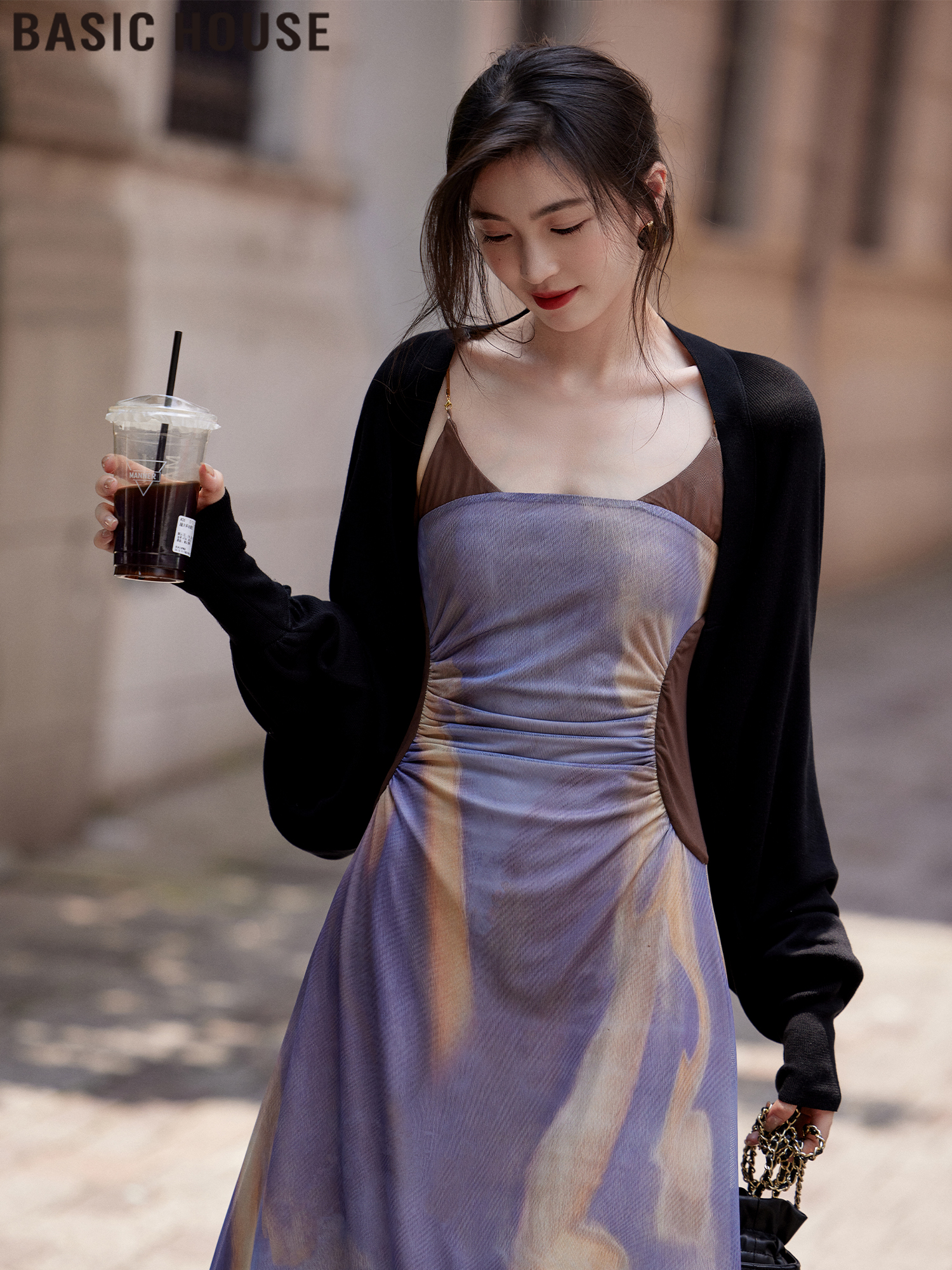 Basic House/Baijiahao Thin Ice Silk Short-Style Long Sleeves Easiest for Match Knitting Cardigan Female 2025 Summer New Arrival