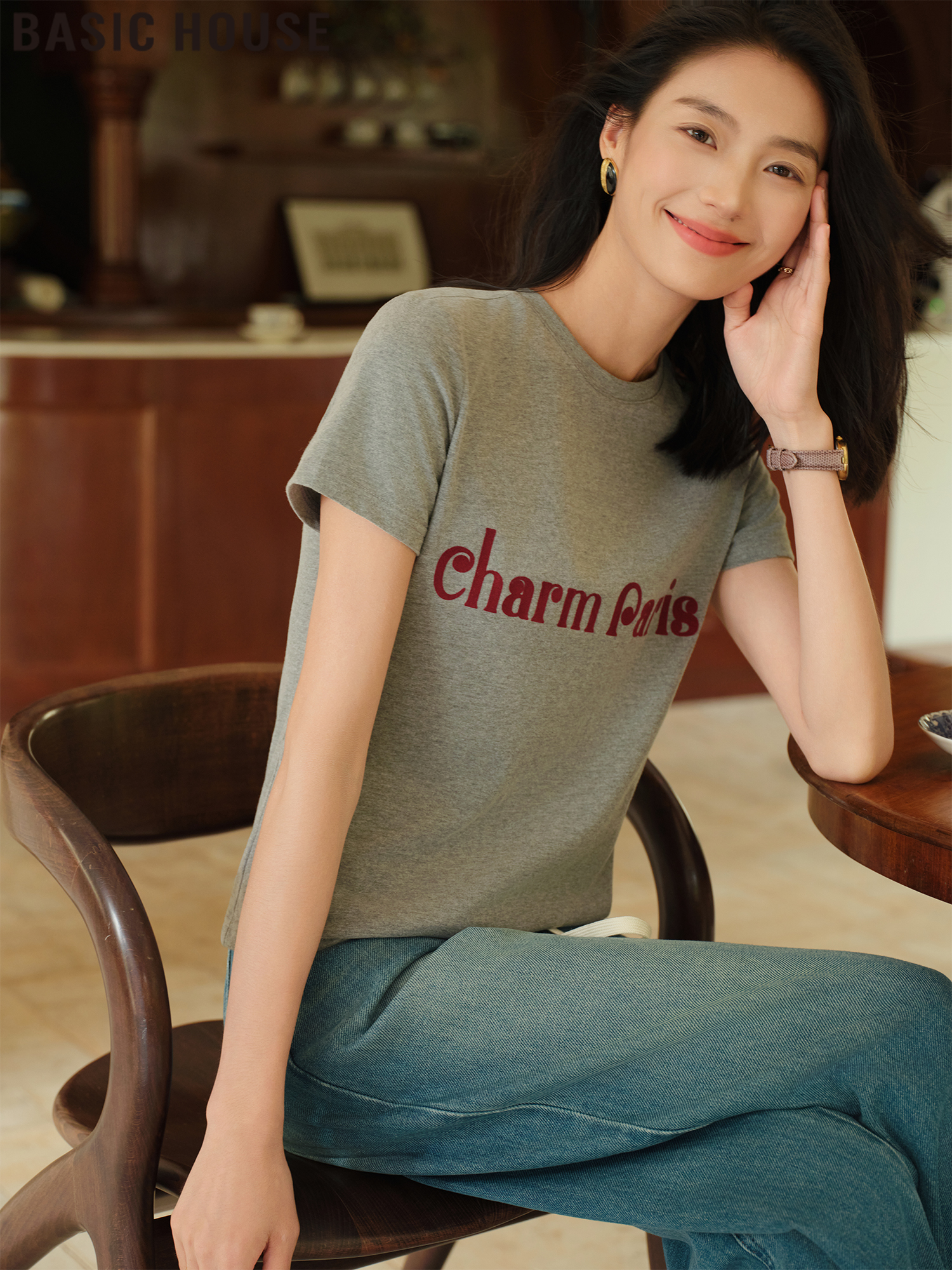 Summer New Loose Letter Print Short Sleeve T-Shirt for Women, 2025 Korean Casual Versatile Top