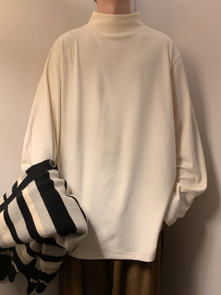 Pure Color Half Collar Dralon Bottoming Shirt for Women 2025 New Arrival Loose BF Easiest for Match Couple Sweatshirt Winter Heattech Tops