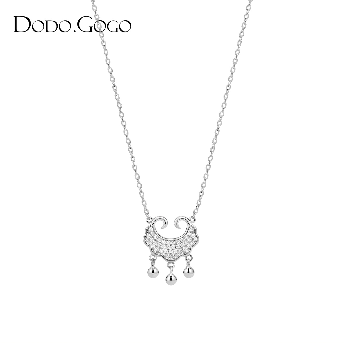 Dodogogo New Chinese Ruyi Safety Necklace Female Accessible Luxury Fancy Clavicle Chain Special-Interest Design Chinese Ancient Style Pendant
