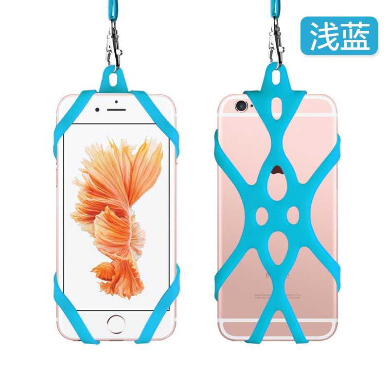 Mobile Phone Lanyard Halterneck Certificate Silicone Elastic Nylon Wrist Strap Long Men's and Women's Neutral for Apple Huawei