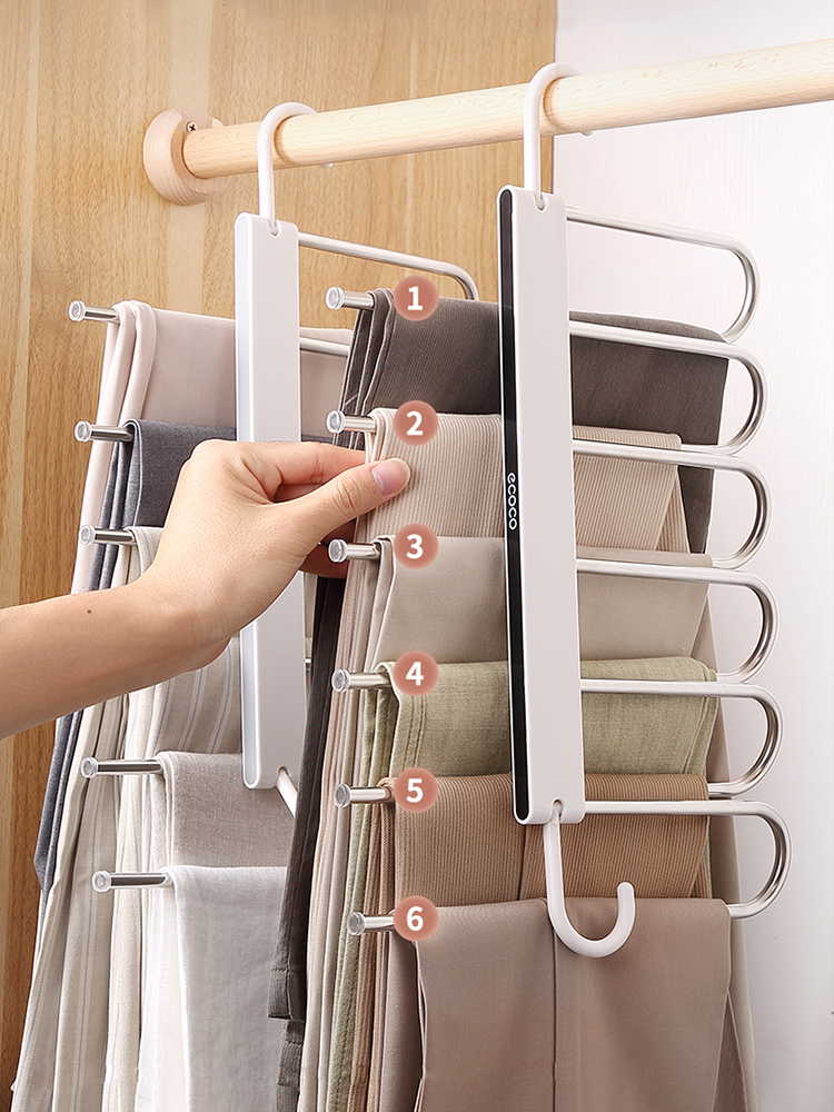 Foldable Pant Rack Retractable Multi-Functional Dedicated Pants Hanger For Home Built-in Trouser Press Wardrobe Storage Fantastic Pants Hanger