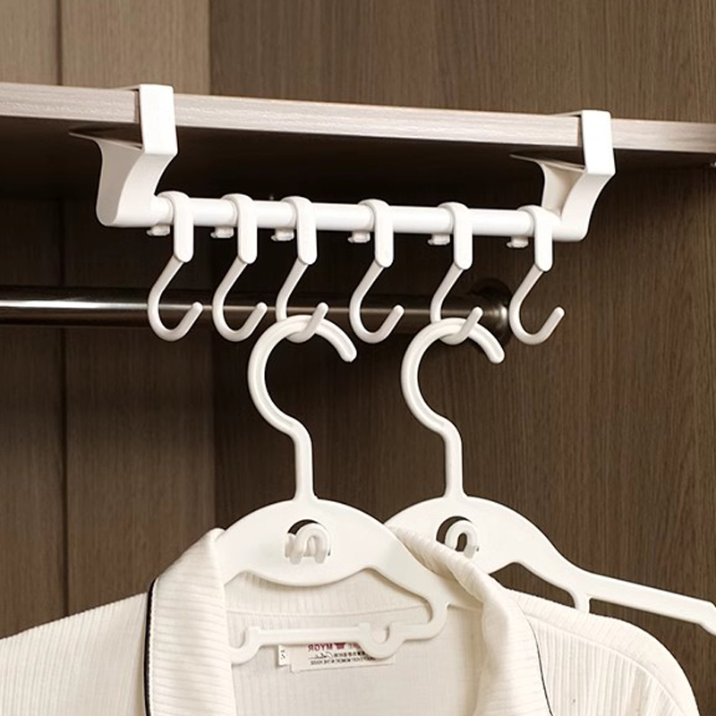 Cabinet Door inside Card Clamp Hook Movable Hanging Wardrobe Partition Upside down Hanger Kitchenware Storage Storage Row Hook