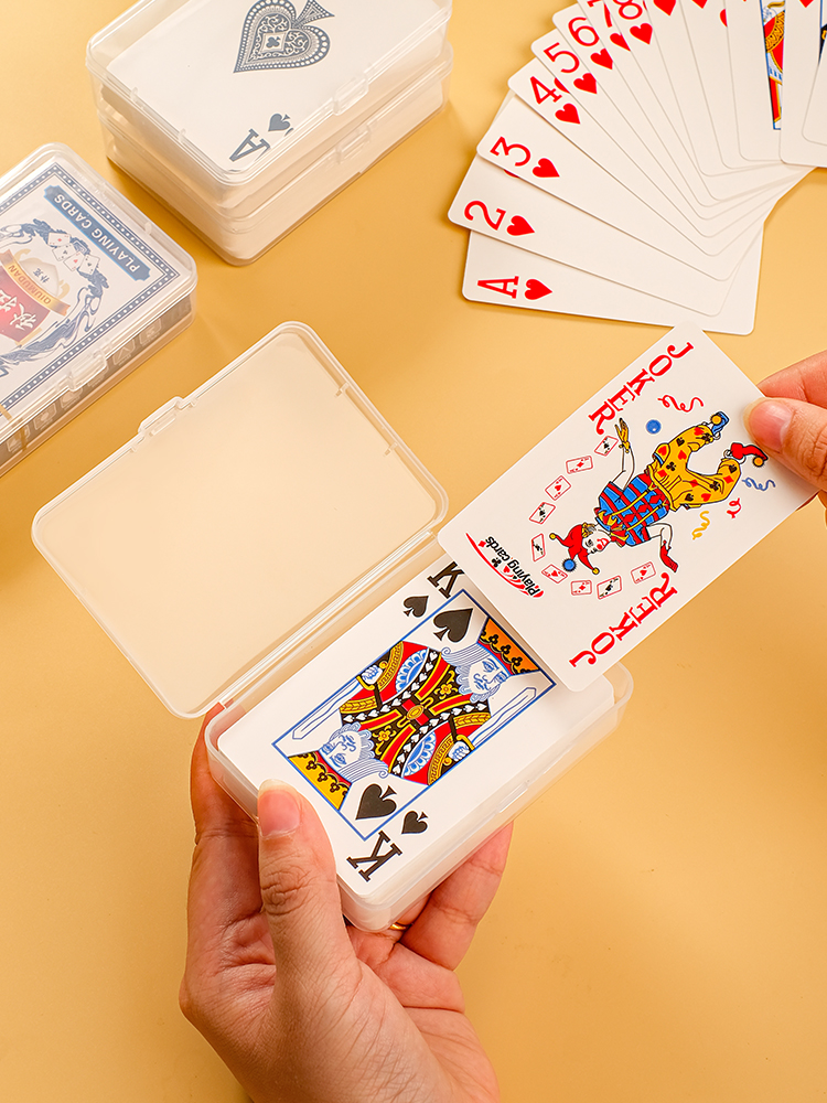 Poker Card Storage Box Poker Box Set Plastic Card Card Box Transparent Two Pairs Card Box Game Card Certificate Card Storage