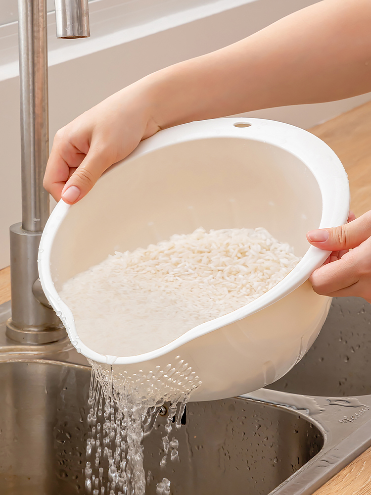 Kitchen Fabulous Rice Washing Gadget Rice Washing Filter Rice Rinsing Basin Drain Basket For Home Multi-Functional Taobao Vegetable Washing Fruit Bason Mrun