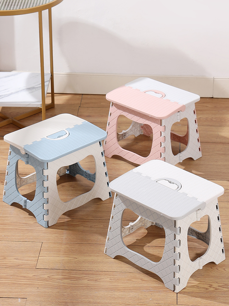Outdoor Folding Chair Portable Folding Stool Camping Fishing Chair Beach Train Queuing Plastic Small Bench