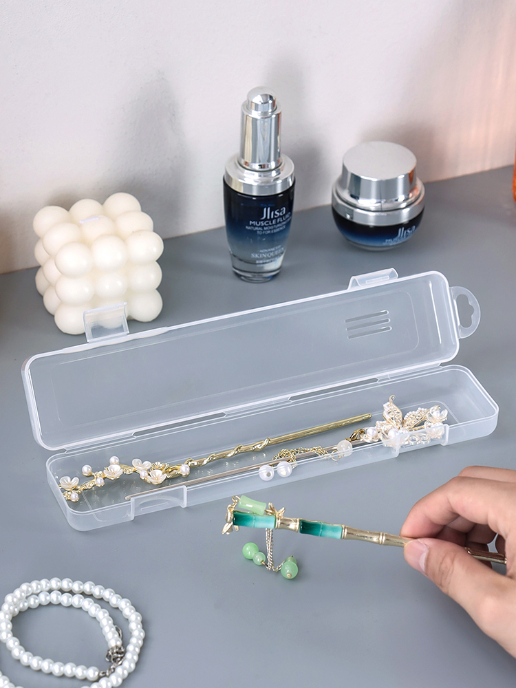 Hairpin Cosmetics Storage Box Desktop Fancy Rectangular Storage Rack Transparent Dresser Chinese Ancient Style Hairpin Hairpin
