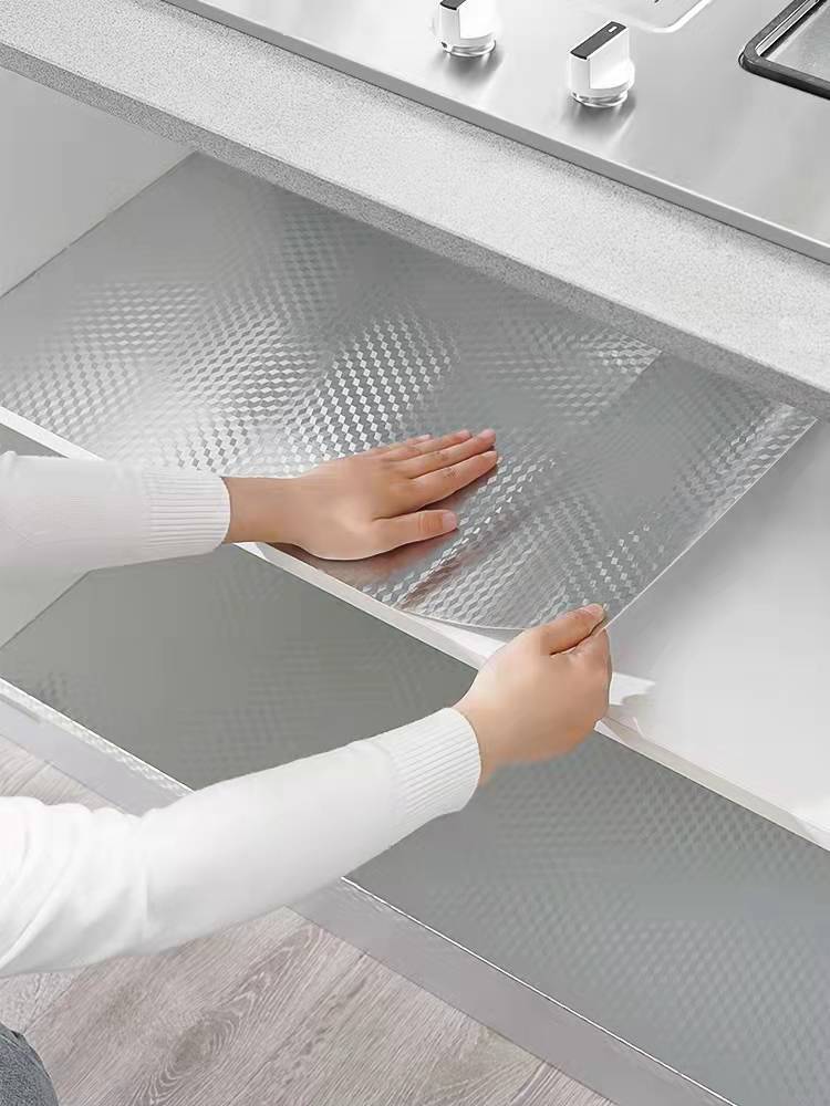 Kitchen Greaseproof Stickers High Temperature Resistant Cabinet Waterproof Moisture-Proof Wallpaper Wall Sticker Stove Tin Foil Thickened Self-Adhesive Aluminum Foil