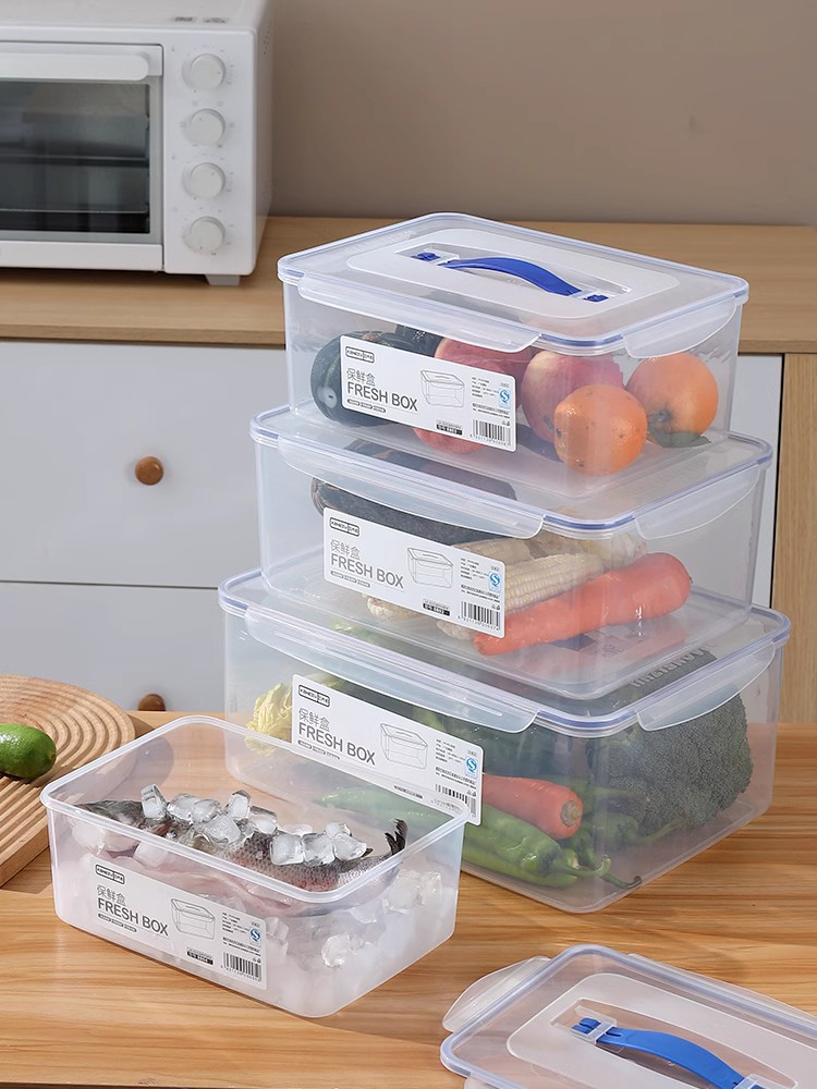 Storage Box Plastic Transparent Refrigerator Sealed Crisper Storage Box For Home Finishing Box Non-Airtight Crate Storage Box Clothes