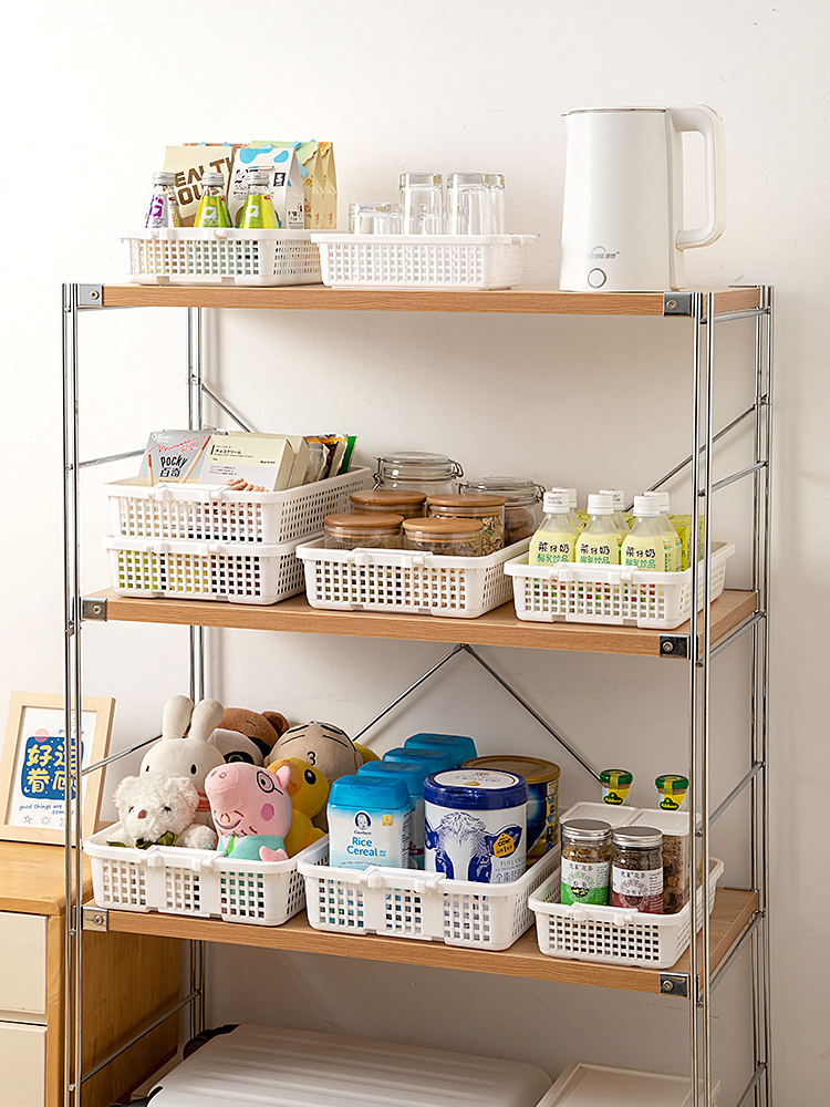 Japanese-Style Sundries Storage Basket Storage Box Household Snack Toys Plastic Storage Baskets Dormitory Kitchen Desktop Storage Box