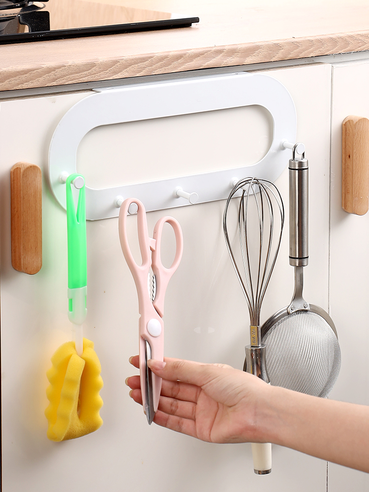 Cabinet Door Hook Kitchen Punch Free Door Back Hook Stainless Steel Door Rear Hook Kitchenware Storage Spoon and Spatula Hanger