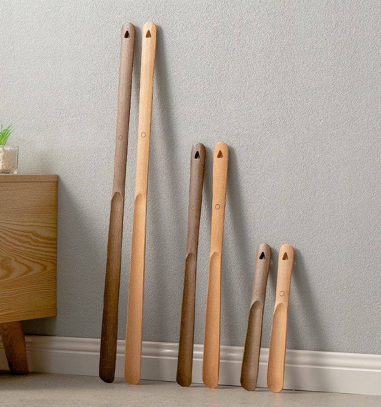 Black Walnut Lengthened Handle Magnetic Suction Shoehorn Elderly Pregnant Women Shoe Lifting Stick Solid Wood Classy Fabulous Shoe Wearing Tool Bean Bag Shoe Pump