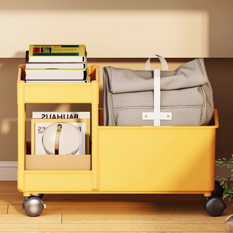 Schoolbag Storage Rack Movable Trolley Study Table Book Layered Storage Cabinet Schoolbag Storage Handy Gadget
