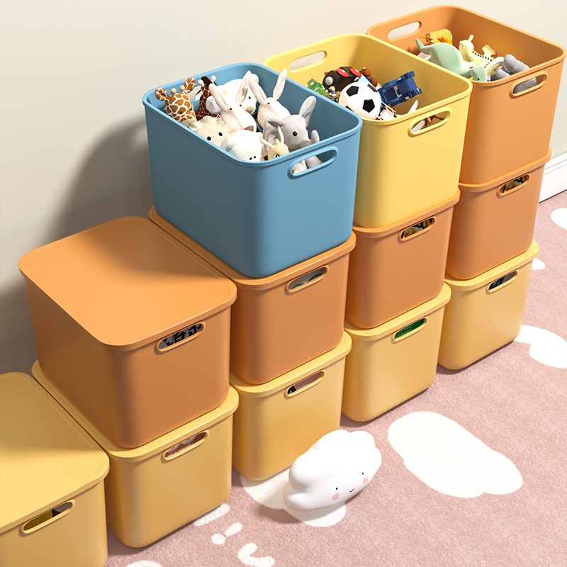 Jujiajia Toy Storage Box For Home Storage Snacks Sundries Storage Basket Desktop with Lid Kids Toy Storage Box