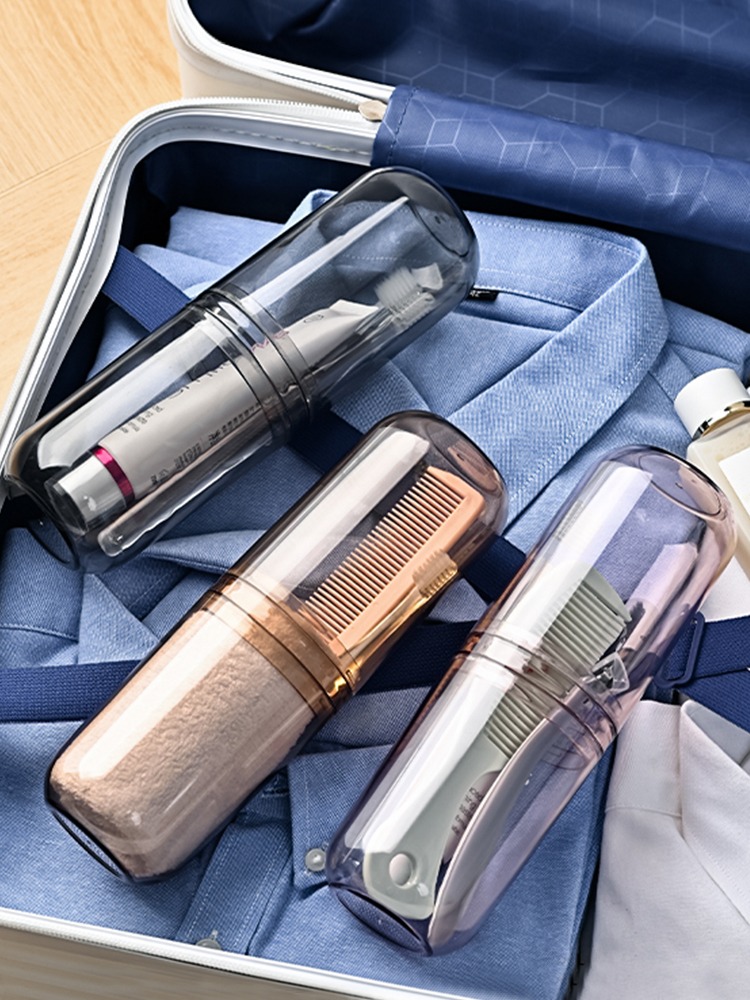 Travel Wash Cup Portable Toothbrush and Cup Tooth-Cleaners Kit Storage Box Travel Product Household Mouthwash Cup Handy Gadget