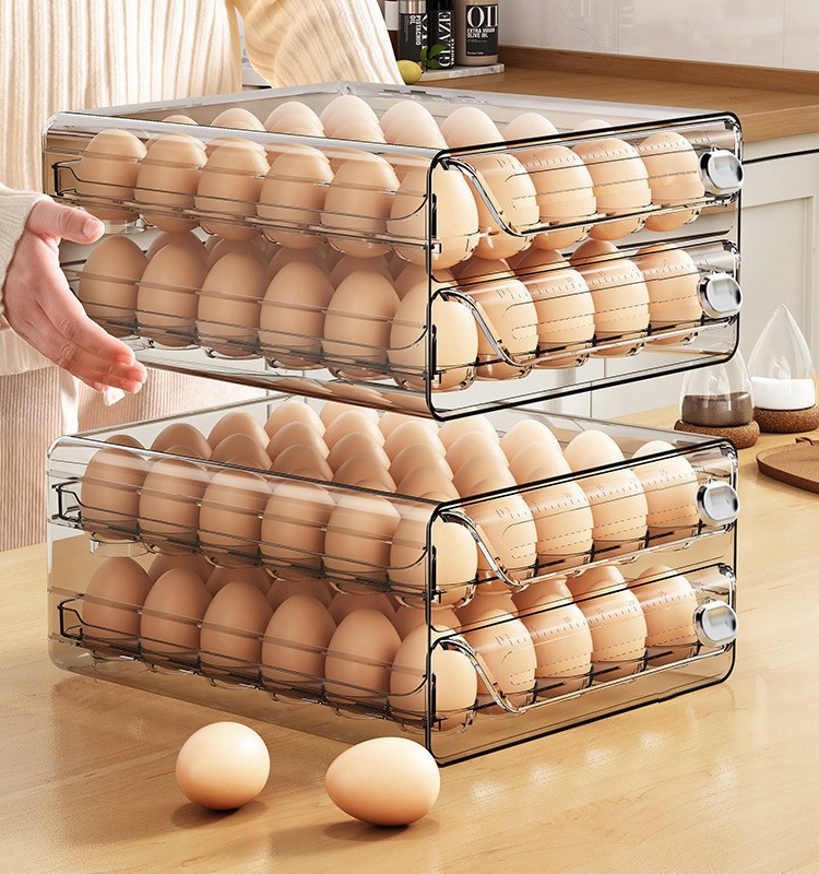Egg Storage Box Drawer Refrigerator Household Food Grade Sealed Fresh-Keeping Kitchen Finishing Handy Gadget