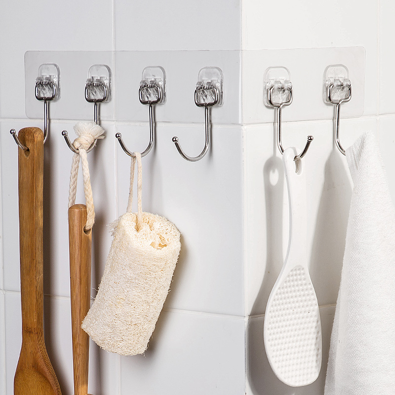 Jujiajia Hook Strong Adhesive No-Punch Sticky Hook Wall-Mounted Wall Sucker Load Bearing Kitchen Paste Hook