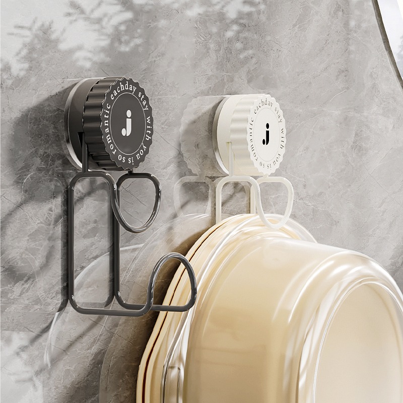 Rotating Suction Cup Washbasin Rack Washbasin Hook Storage Rack Strong Storage Rack Basin Punch-free Wall-Mounted Hanging Basin