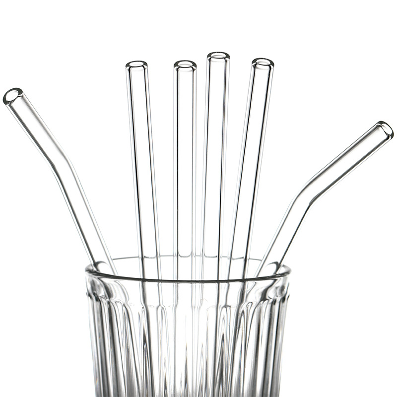 Borosilicate Clear Glass Straw Heat-Resistant Durable Suit Lipstick Stain Resistant Non-Disposable Pregnant Women Juice Drinking Straw Cleaning