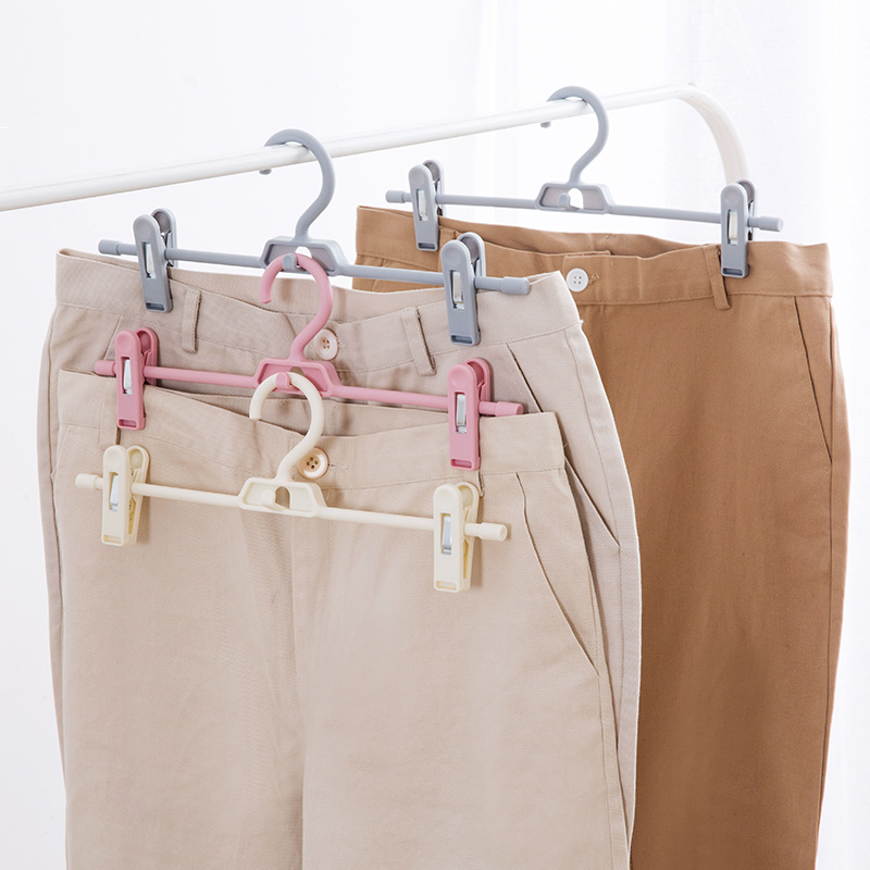 Jujiajia Pant Rack Hanger Two-in-One Hanging JK Seamless Uniform Skirt Clip Strong Pants Rack with Drying Grid Culottes Hanger