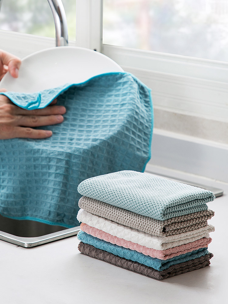 Kitchen Oil Removal Dishcloth Water Absorption Bean Bag Cleaning Cloth Hanging Towel Lint-Free Household Supplies Dish Towel