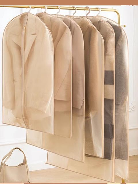 Jujiajia Organza Glossy Breathable Fur Clothes Dust Cover Embroider Coat Storage Bag Silk Cashmere Hanging Bag