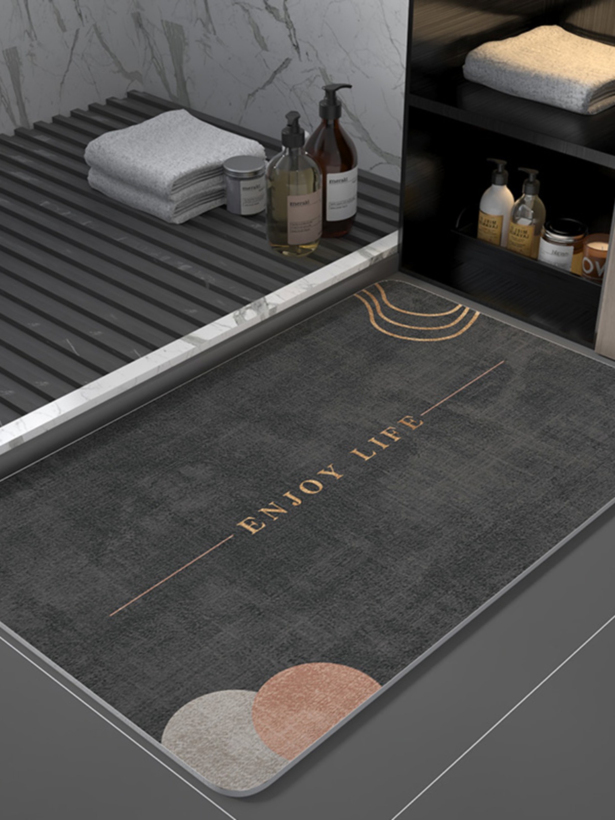 Diatom Ooze Bathroom Mats Modern Light Luxury Bathroom Entrance Absorbent Non Slip Floor Mat Quick-Drying Toilet Doorway Mat
