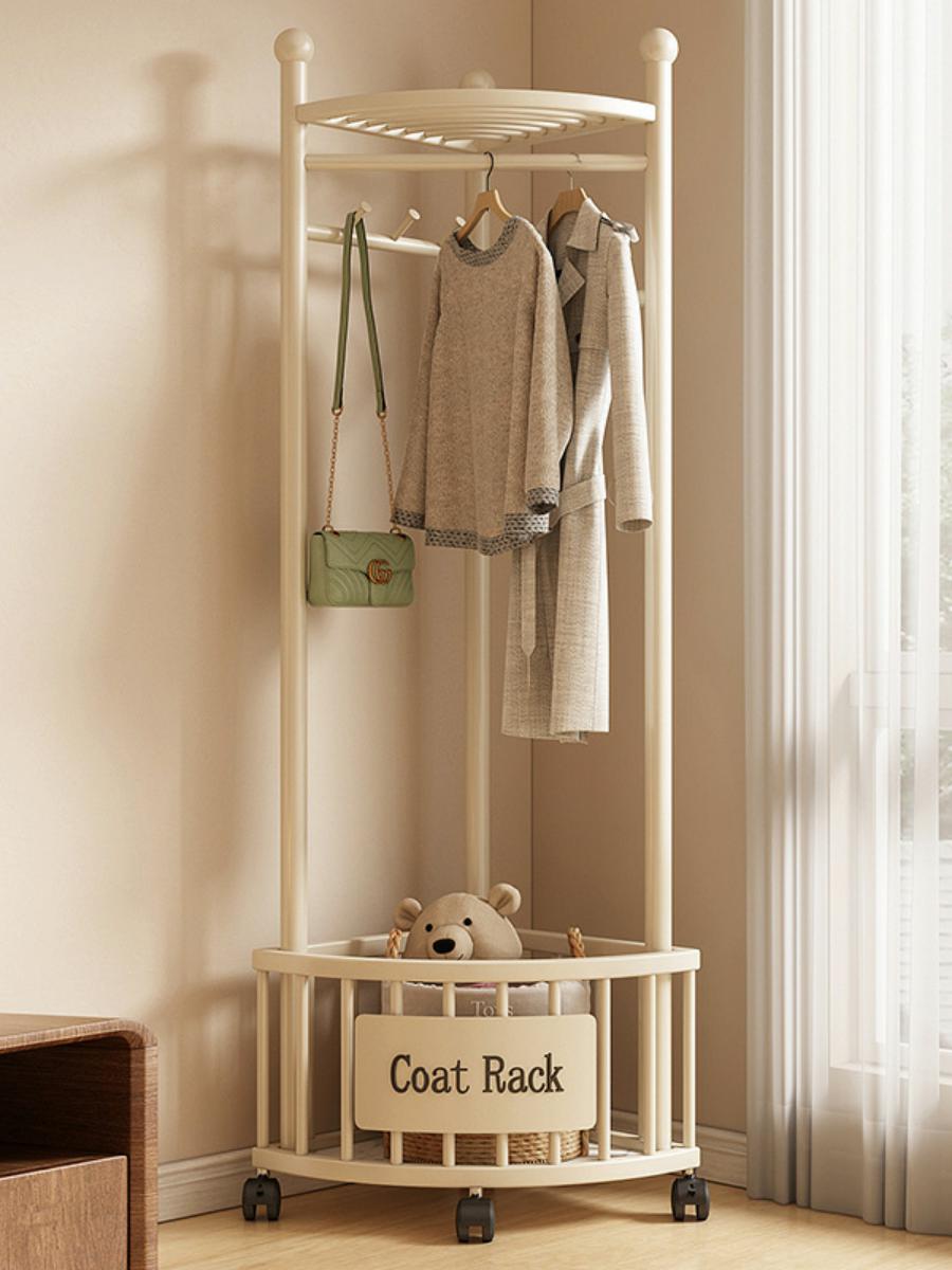 Corner Hanger Floor Bedroom Household Hangers Corner Hanger Simple Clothes Hanger Cream Style Coat Rack