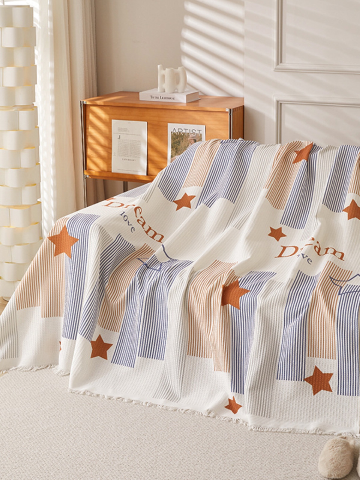 Waffle Sofa Towel Bohemia Sofa Cover Cloth Fancy Sofa Cushion All Year Round Neutral Sofa Cover Cushion
