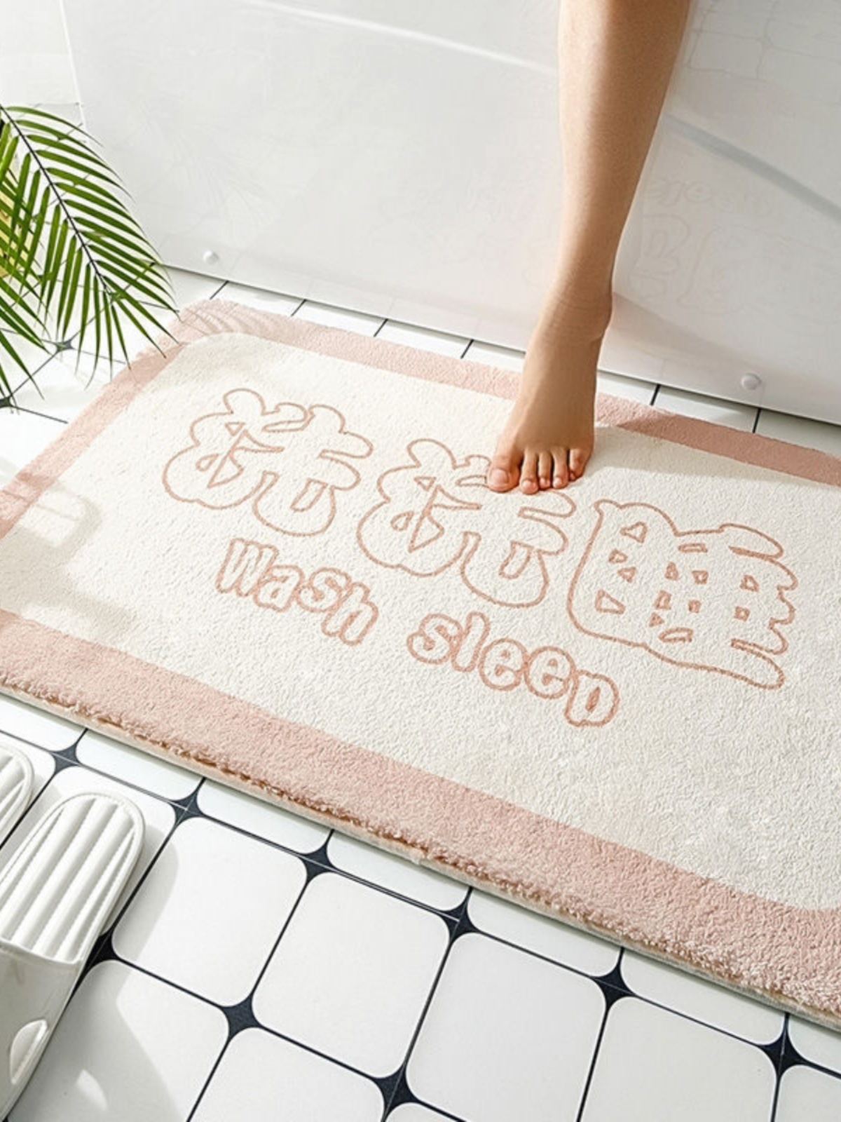 Bathroom Absorbent Floor Mat Door Mat Cute Toilet Doormat Home Bathroom Non-Slip Mat Carpet