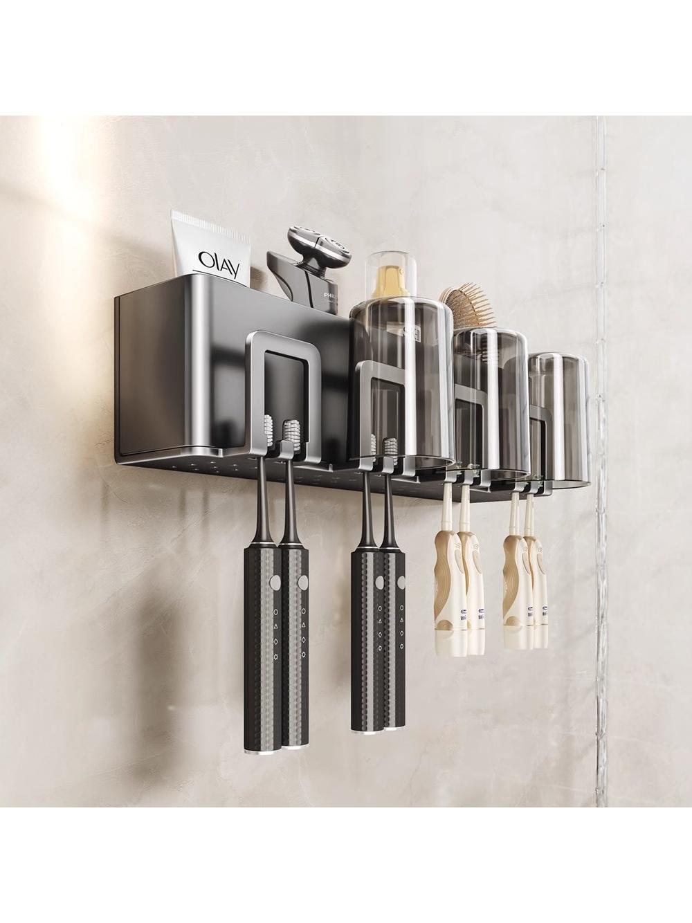Jujiajia Toothbrush Rack Removable and Washable Bathroom Punch-Free Wall-Mounted Electric Tooth-Cleaners Cup Gargle Cup