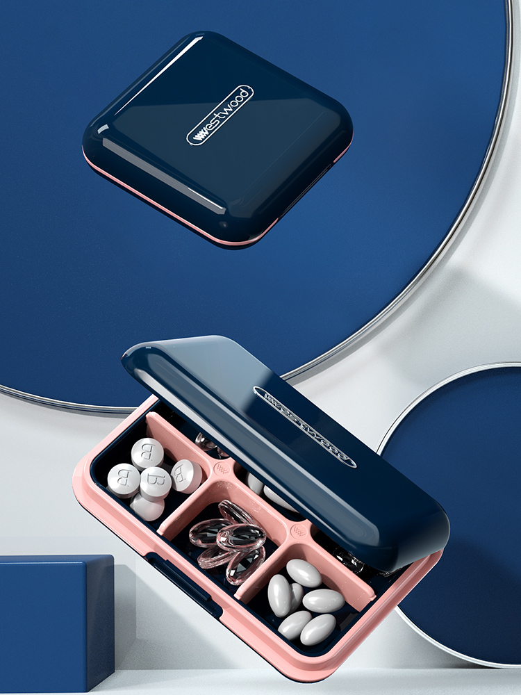 Pill Box Portable Small Size Mini 7 Days Large Capacity Storage Box Dispenser Sealed Portable Tablets Medicine Split Storaging Box