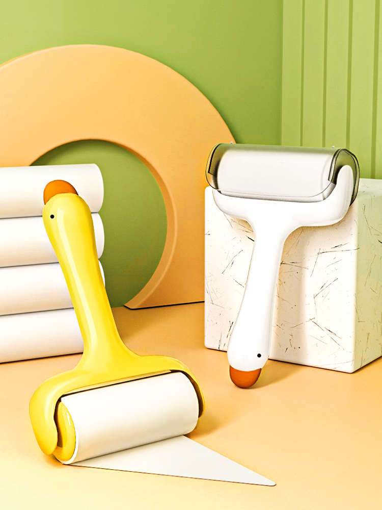Duck Lent Remover Roller Tearable Roll Paper Hair Cleaning and Sticking Cat Hair Handy Gadget For Home Rolling Brush Strong Removal Sticky Hair