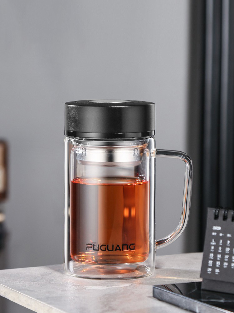 Fuguang Double Rounds Handle Men High Borosilicate Glasses