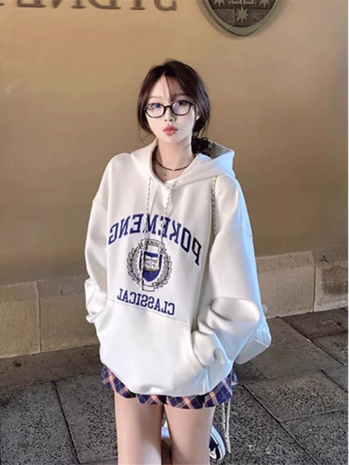 Preppy Style Hooded Pullover Female Spring & Fall 2025 New Arrival Oversize American High Street Tops Loose Hoodie
