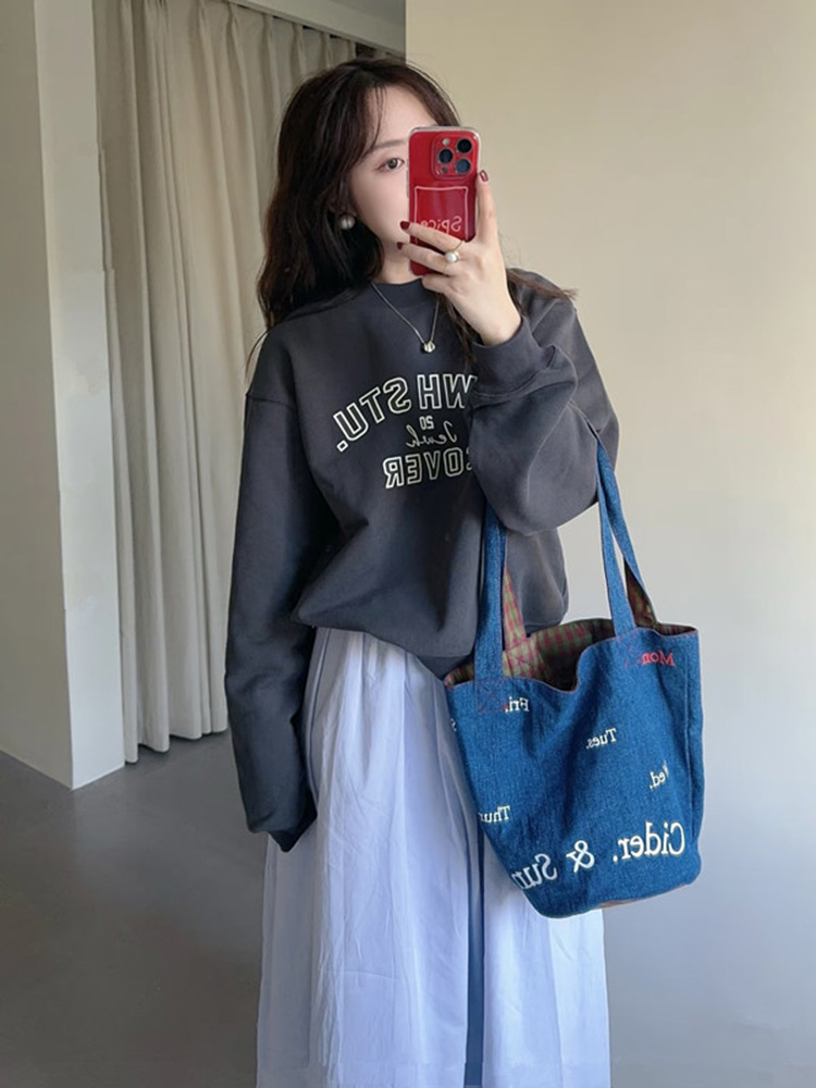 Pullover Velvet Padded Thickened Sweater Women's Small Spring & Fall 2025 New Arrival Korean Lazy and Versatile Casual Crew Neck Top
