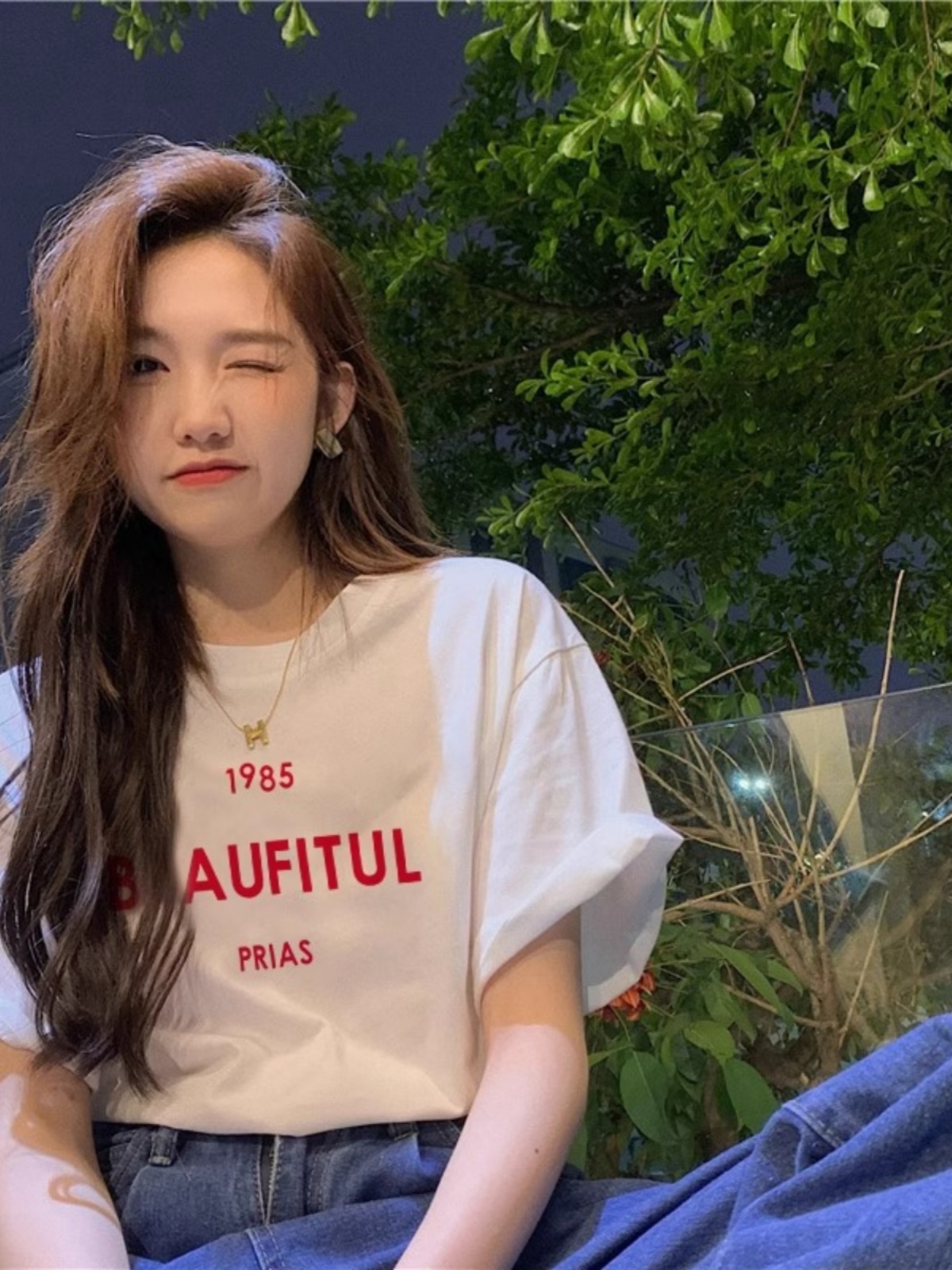 Summer White Short-Sleeved T-shirt for Women Idle Style Sweet Chic Letter Print T-shirt Pure Cotton Casual Half Sleeve Top