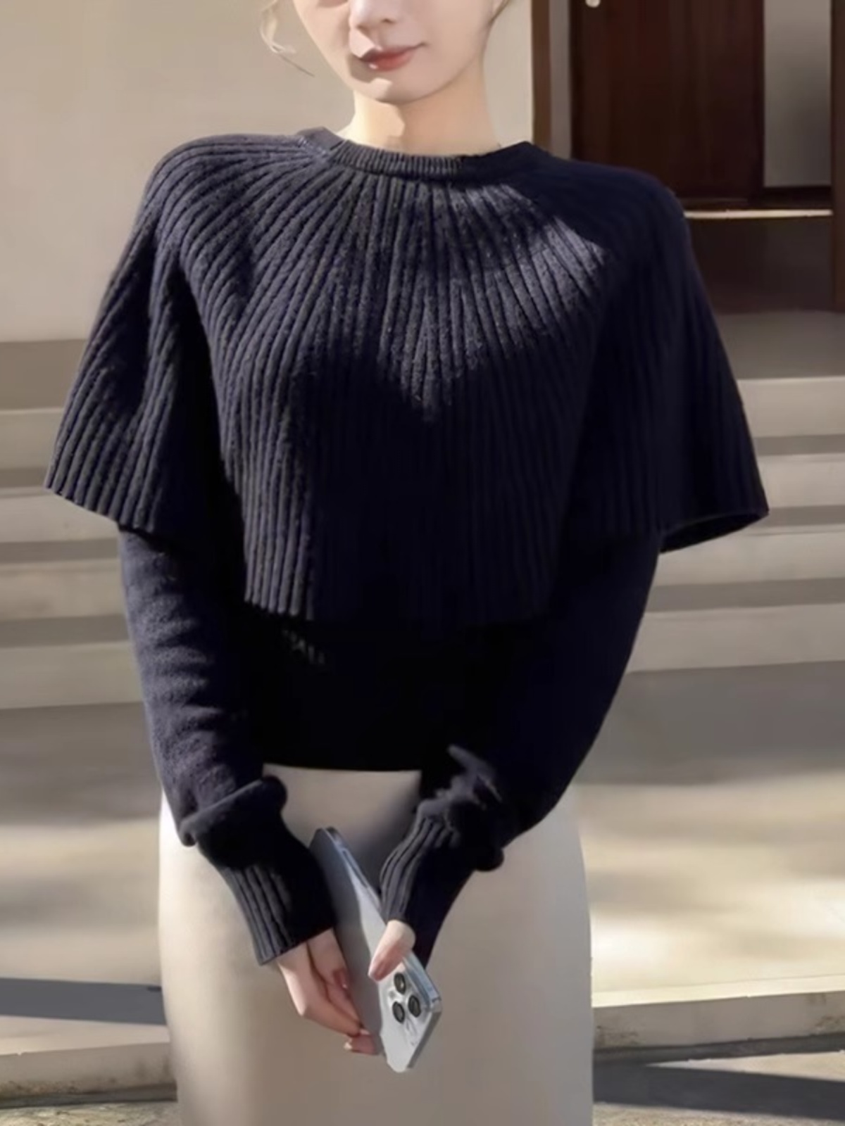 Fall 2025 New Fashionable Waistcoat Stylish round Neck Work Clothing Sweater Korean Style Gentle and Slim-Fit Elegant Women's Clothing