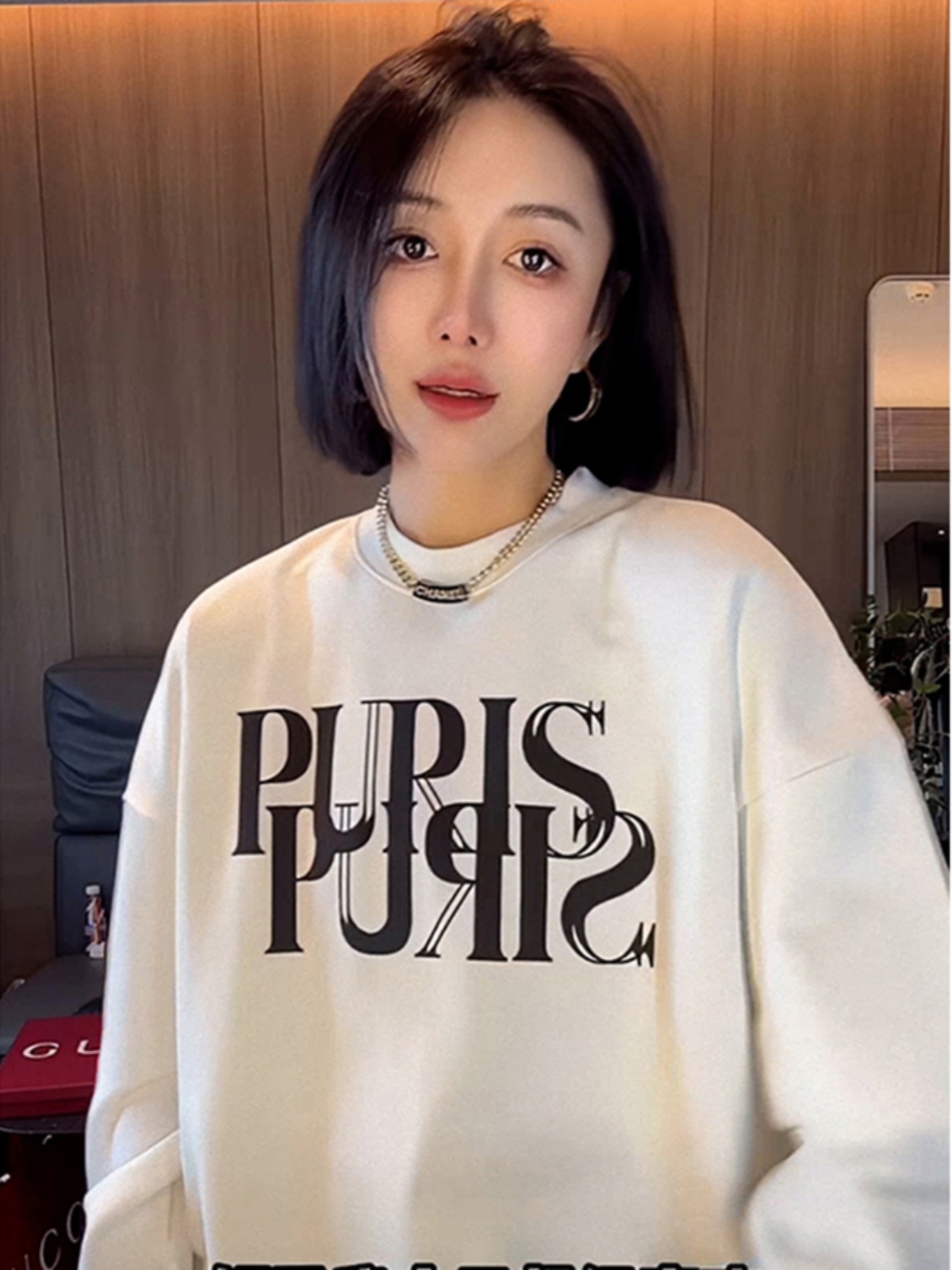 American Fashion Brand Letters Printed Crew Neck Sweatshirt Female Spring & Fall 2025 New Arrival Casual Easiest for Match Loose Design Blouse