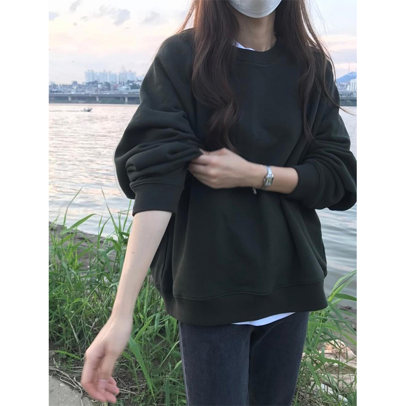 Black, Hoodie Women 'S Spring And Autumn Top-Selling Product Fashion New Arrival Short Western Style Fleece-Lined Top For Loose Autumn And Winter