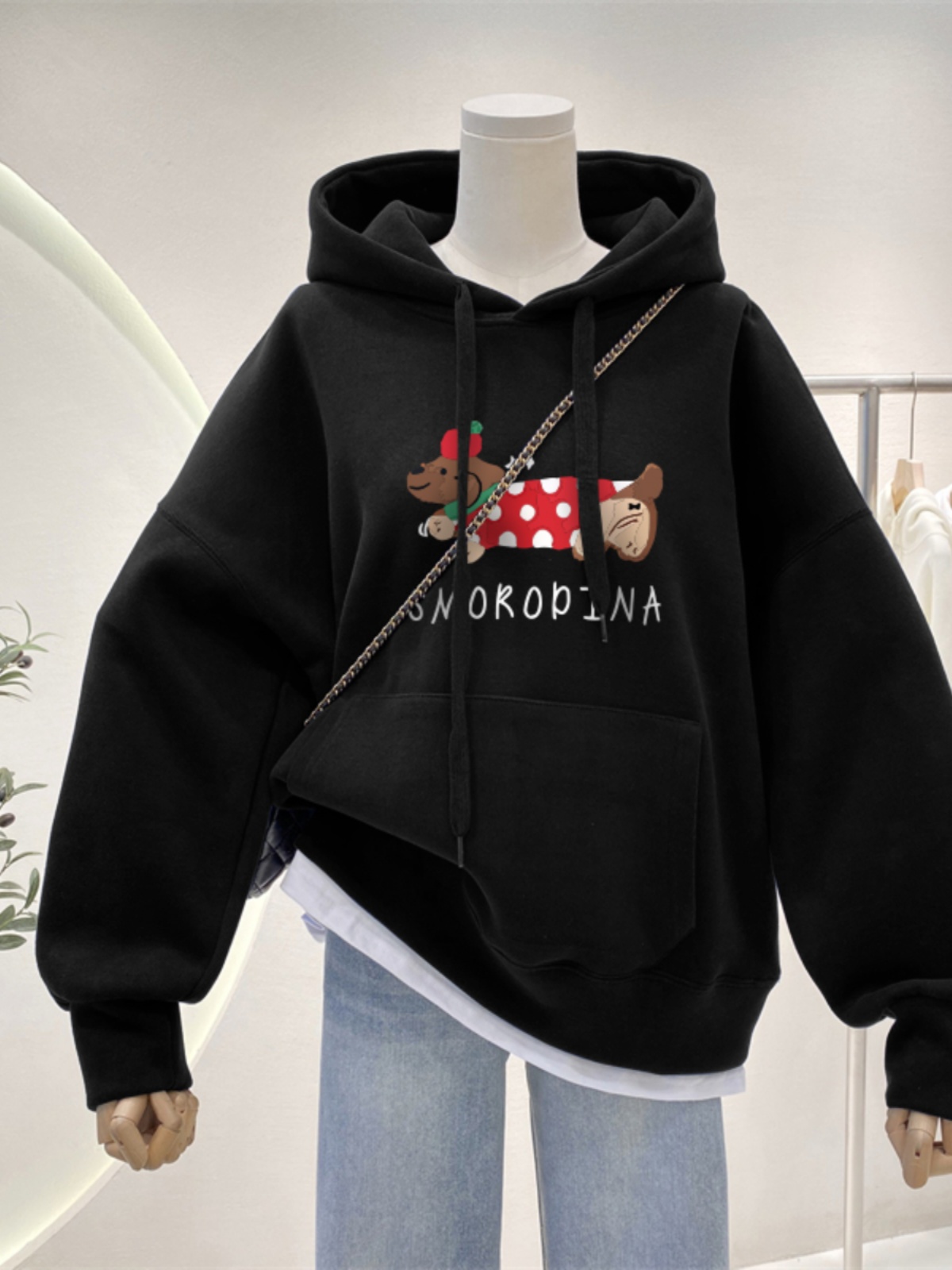 Hooded Fall and Winter Plus Size Brushed Hoody Female 2025 New Arrival Best Selling Christmas Red Outwear Plus Size Ladies Baggy Coat Outwear Tide