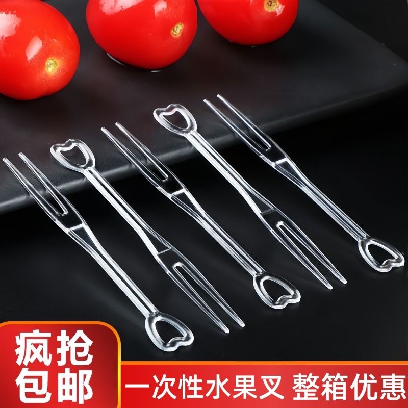 Plastic Transparent Commercial Bulk Fruit Fork