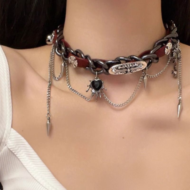 Y2g Rivet Leather Punk Young Adult Subculture Collar