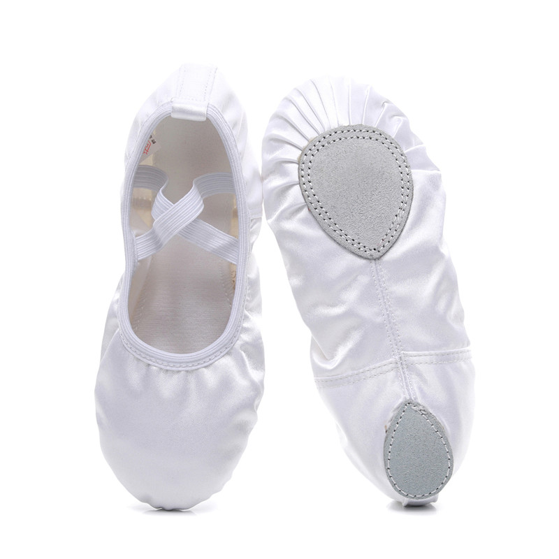 Satin Surface Ballet Practice Shoes Female Ballet Shoes Children Beginners Flats Adult Professional Practice Dancing Shoes No-Tie