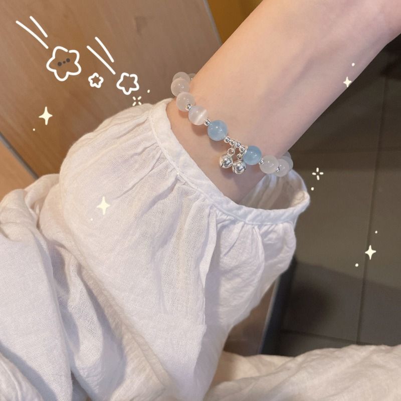 Niche Style 3 Yuan 3 Pieces Female Haibao Blue Gray Crystal Opal