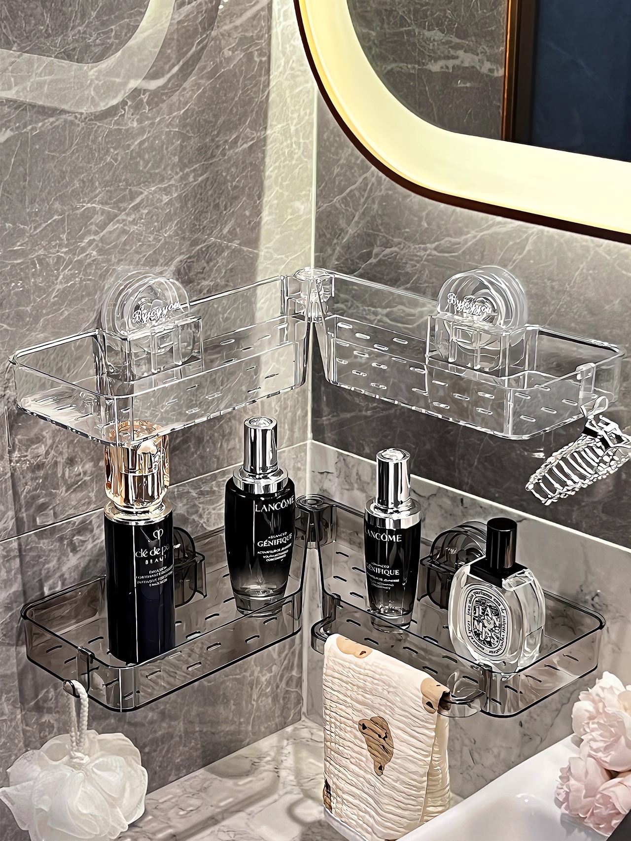 Suction Cup Corner Bathroom Storage Rack Bathroom Faucet Shower Room Toilet Washstand Storage Rack