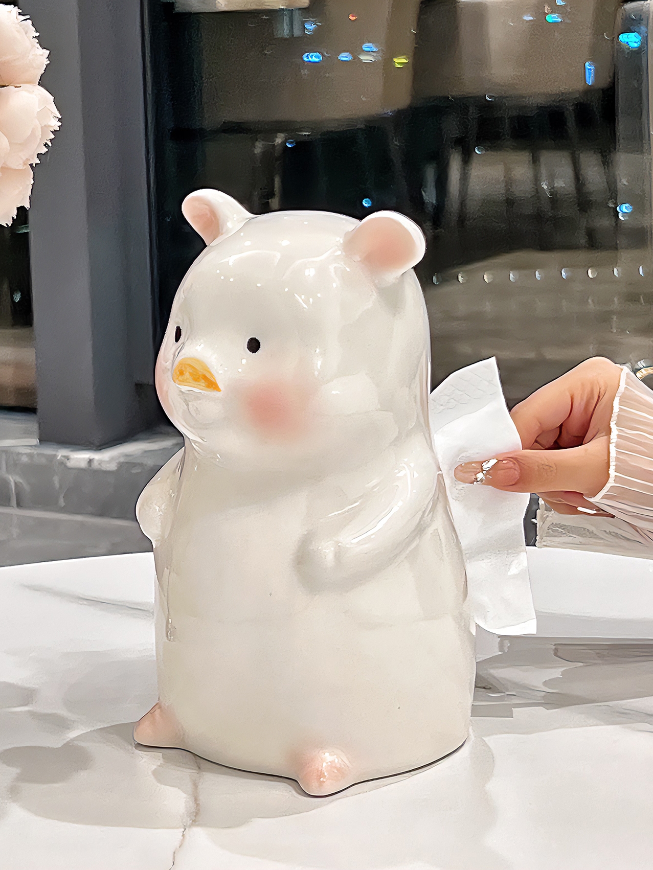 Ceramic Cheese Tissue Box Living Room Dining Table High-End Entry Lux For Home Paper Extraction Box Coffee Table Top Modern Decoration Ornaments