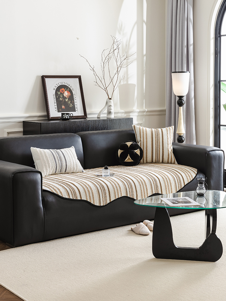 Non Slip Sofa Cushion All Year Round Neutral Shaped Sofa Cushion Anti-Scratching Cover Towel Chenille Sofa Towel Cloth Liner