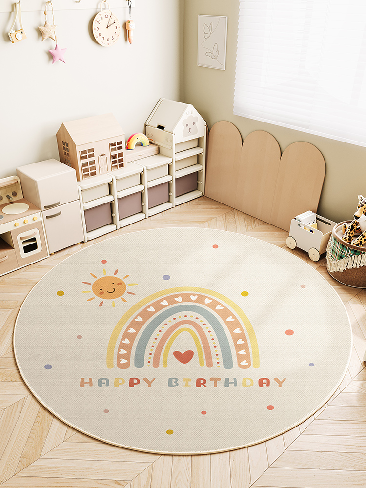 Baby One Birthday Party Zhuazhou Carpet Boy Girl Children's Room round Fancy Floor Mat Bedroom Playing Crawling Mat