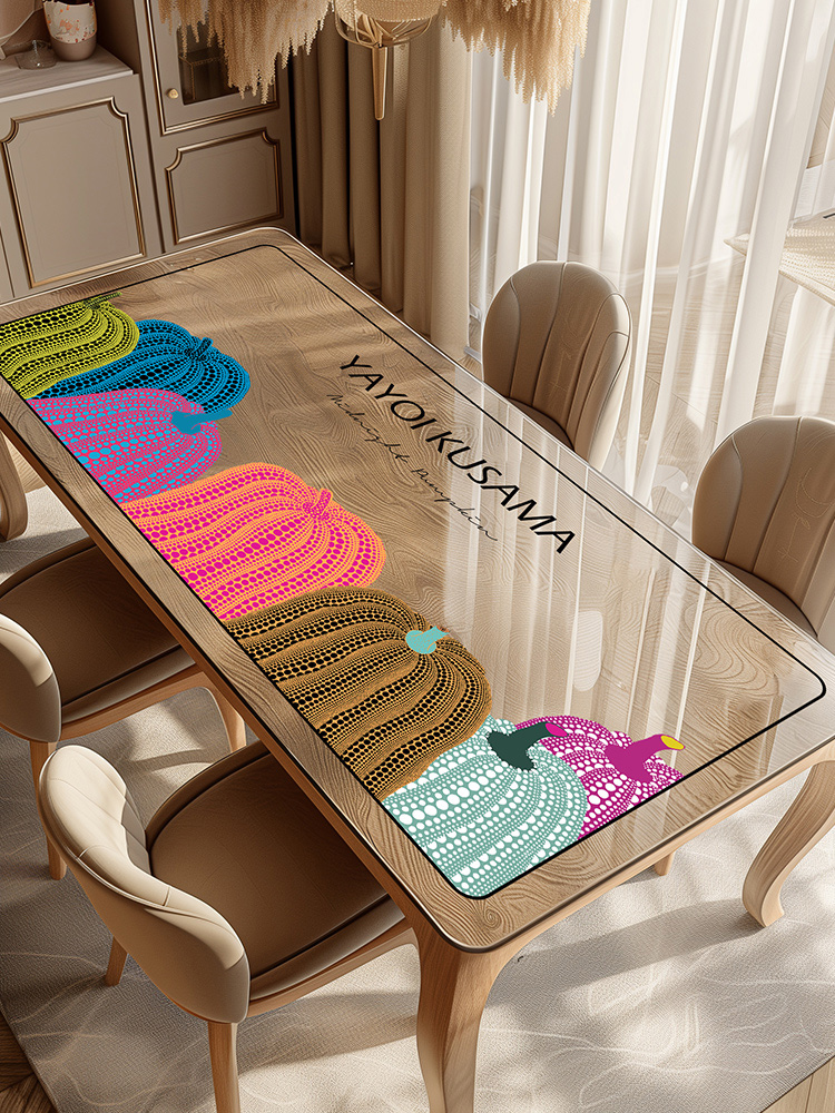 Transparent Soft Glass Table Mat Waterproof Oil-Proof Disposable Desk Student Small Tablecloth Desktop Protective Pad Oven Mitts Tea Table Cloth
